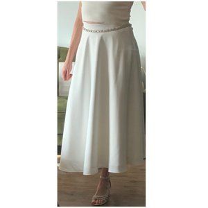 BHLDN by Amy Kuschel Winter White Ivory Laverne Bridal Midi Skirt with pockets